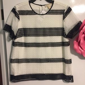 MK lace and crochet striped top BNWT